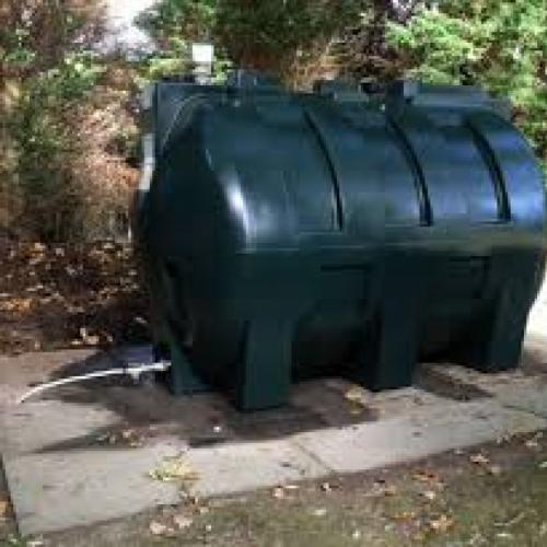 Picture of a green domestic oil tank