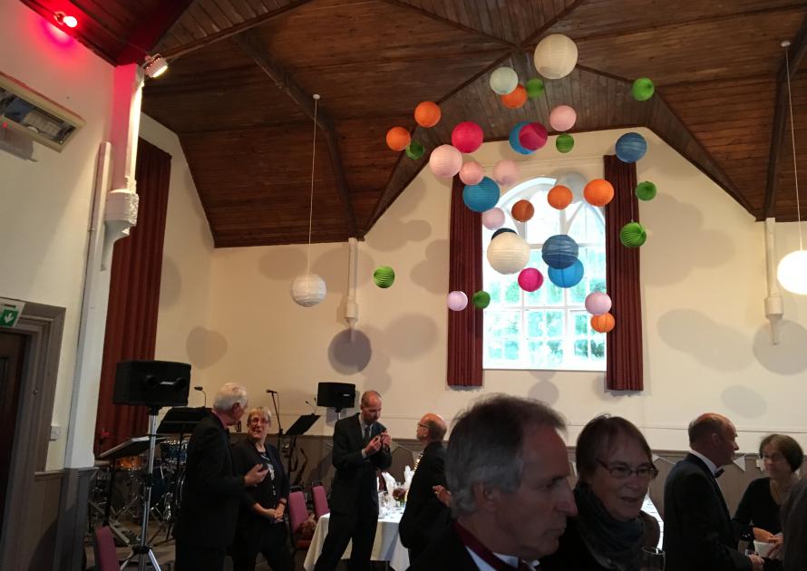 Village Hall decorated for Summer Ball in June 2017