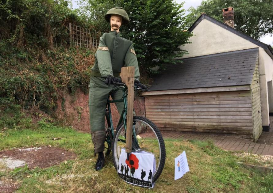 Lest We Forget - soldier on a bicycle scarecrow