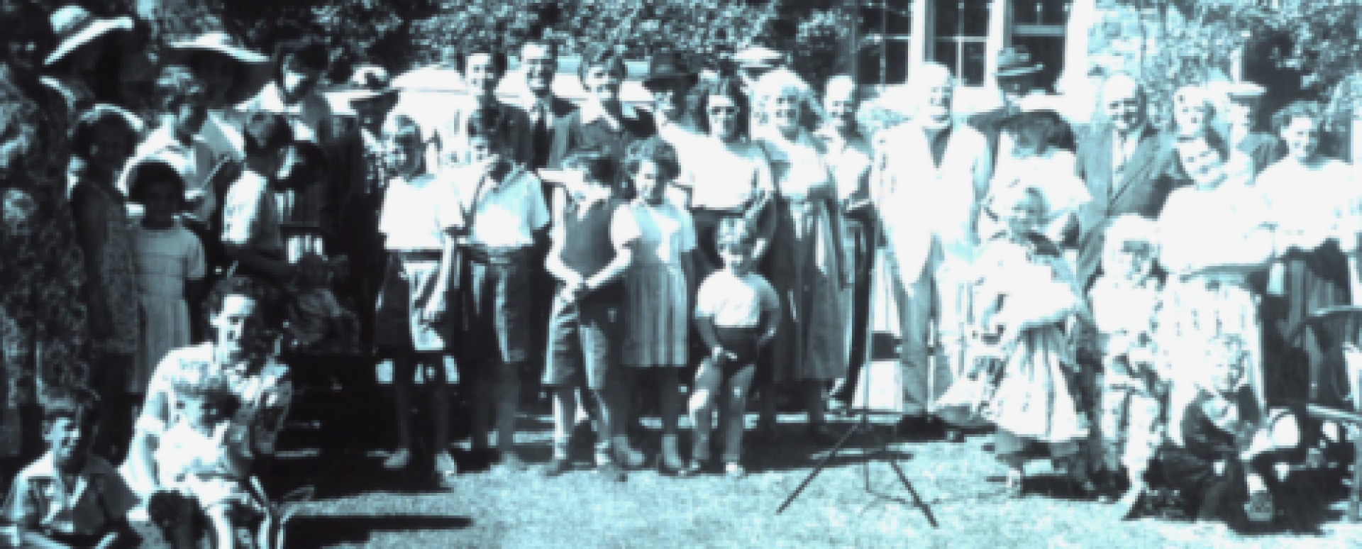 Parishioners gathered outside Culverhayes for Village Fete