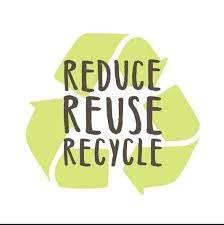 Image of the recycle logo with reduce, reuse, recycle written across it