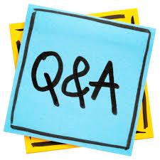 Image of Q&A on a blue square background.
