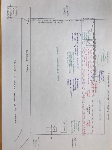 Hand drawn plan of the village Green with ideas