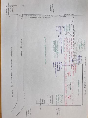 Hand drawn plan of the village Green with ideas