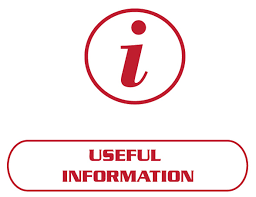 Red exclamation mark on a white background in a red circle with 'useful information' written below