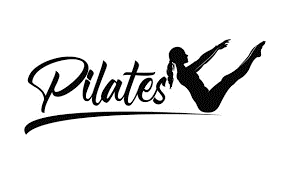 Drawering showing Pilates pose with the word Pilates written alongside.