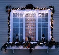 Picture of a window decorated for Christmas