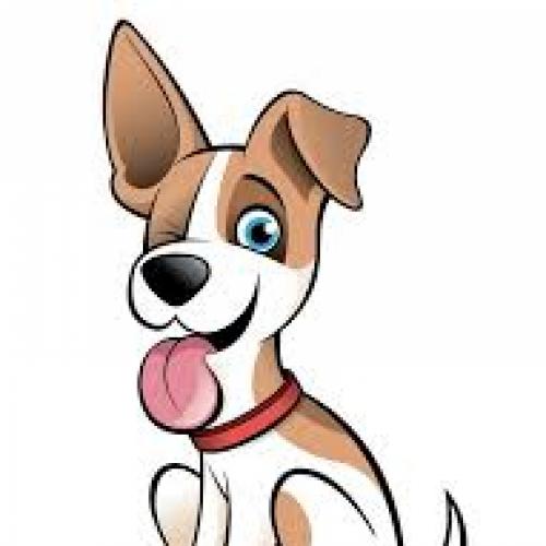 Clip art of a dog winking