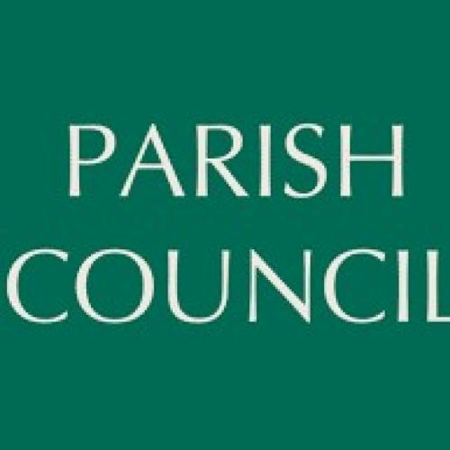 Green square with Parish Council in white letters