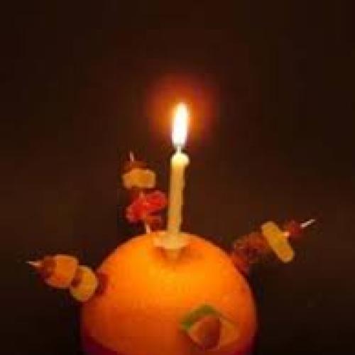 An orange decorated for Christingle